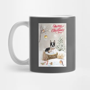 Boston Terrier Merry Christmas Santa Dog Mug